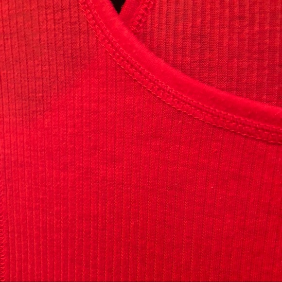 Mossimo Red Ribbed Tank M - Picture 4 of 6
